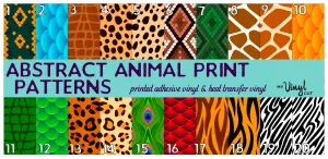 Printed Adhesive Vinyl ABSTRACT ANIMAL Print