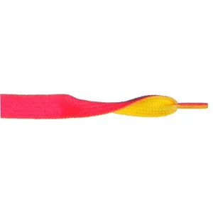 Printed Flat 3/8" - Hot Pink/Yellow (12 Pair Pack) Shoelaces