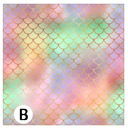 Printed HTV SPARKLING MERMAID SCALES Patterned Heat Transfer Vinyl 12 x 12 inch Sheet