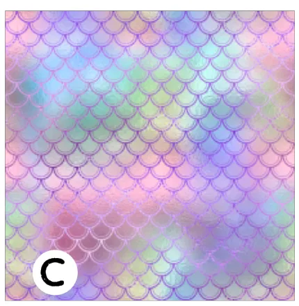 Printed HTV SPARKLING MERMAID SCALES Patterned Heat Transfer Vinyl 12 x 12 inch Sheet