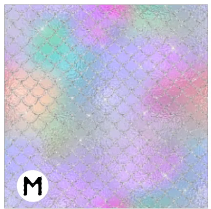 Printed HTV SPARKLING MERMAID SCALES Patterned Heat Transfer Vinyl 12 x 12 inch Sheet