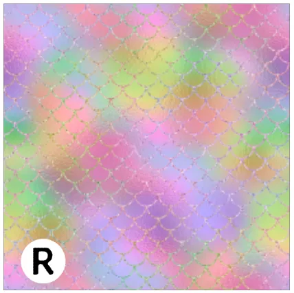 Printed HTV SPARKLING MERMAID SCALES Patterned Heat Transfer Vinyl 12 x 12 inch Sheet