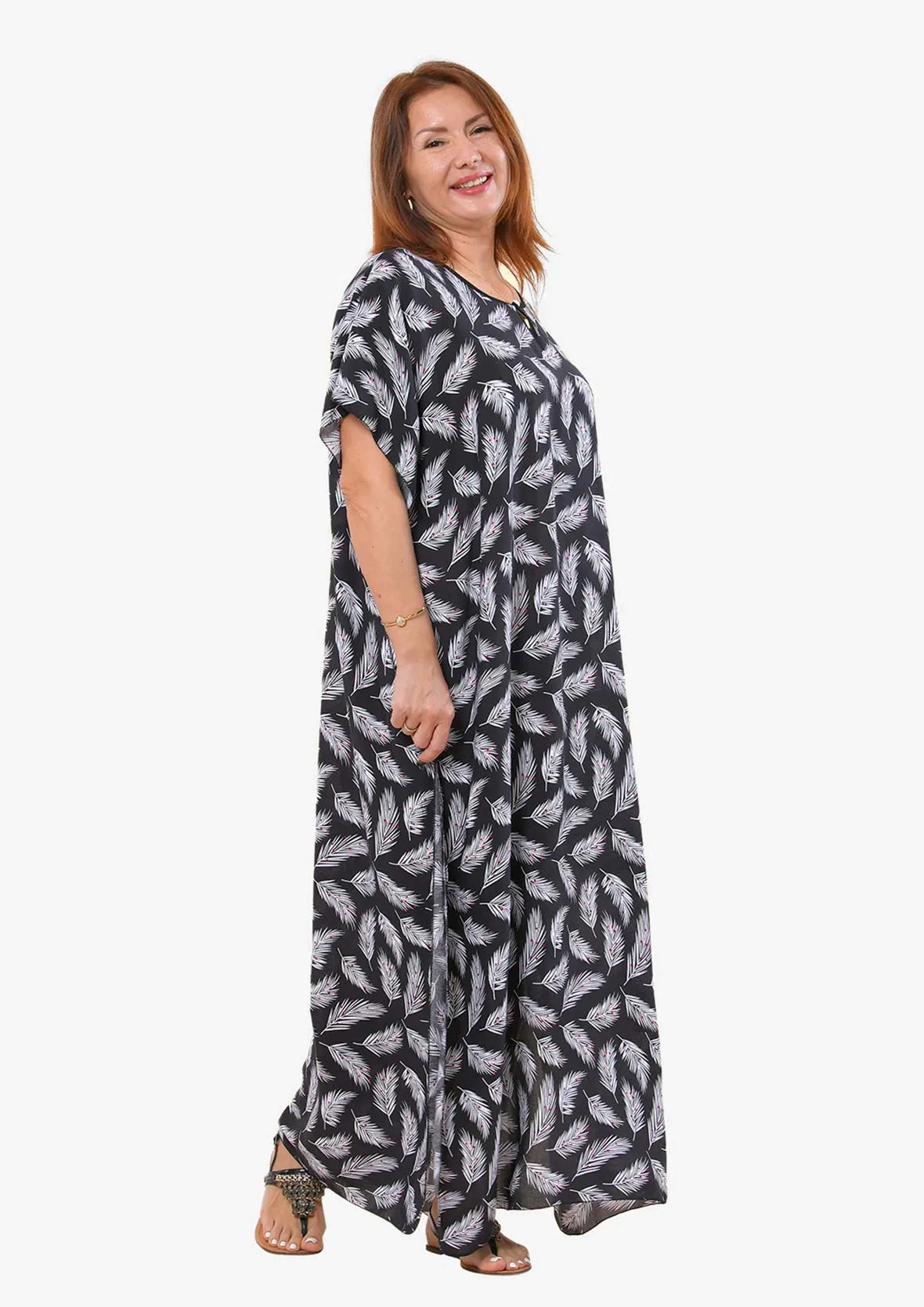 Printed Kaftan Maxi Dress