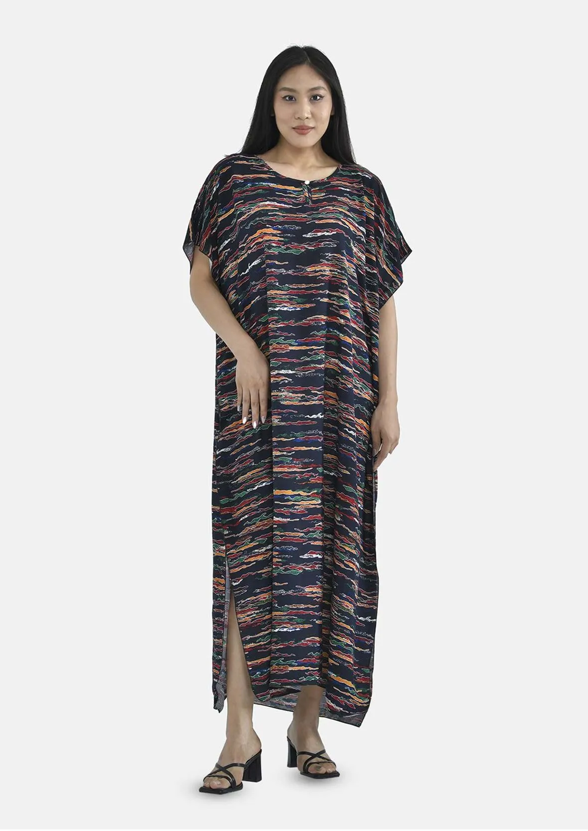 Printed Kaftan Maxi Dress