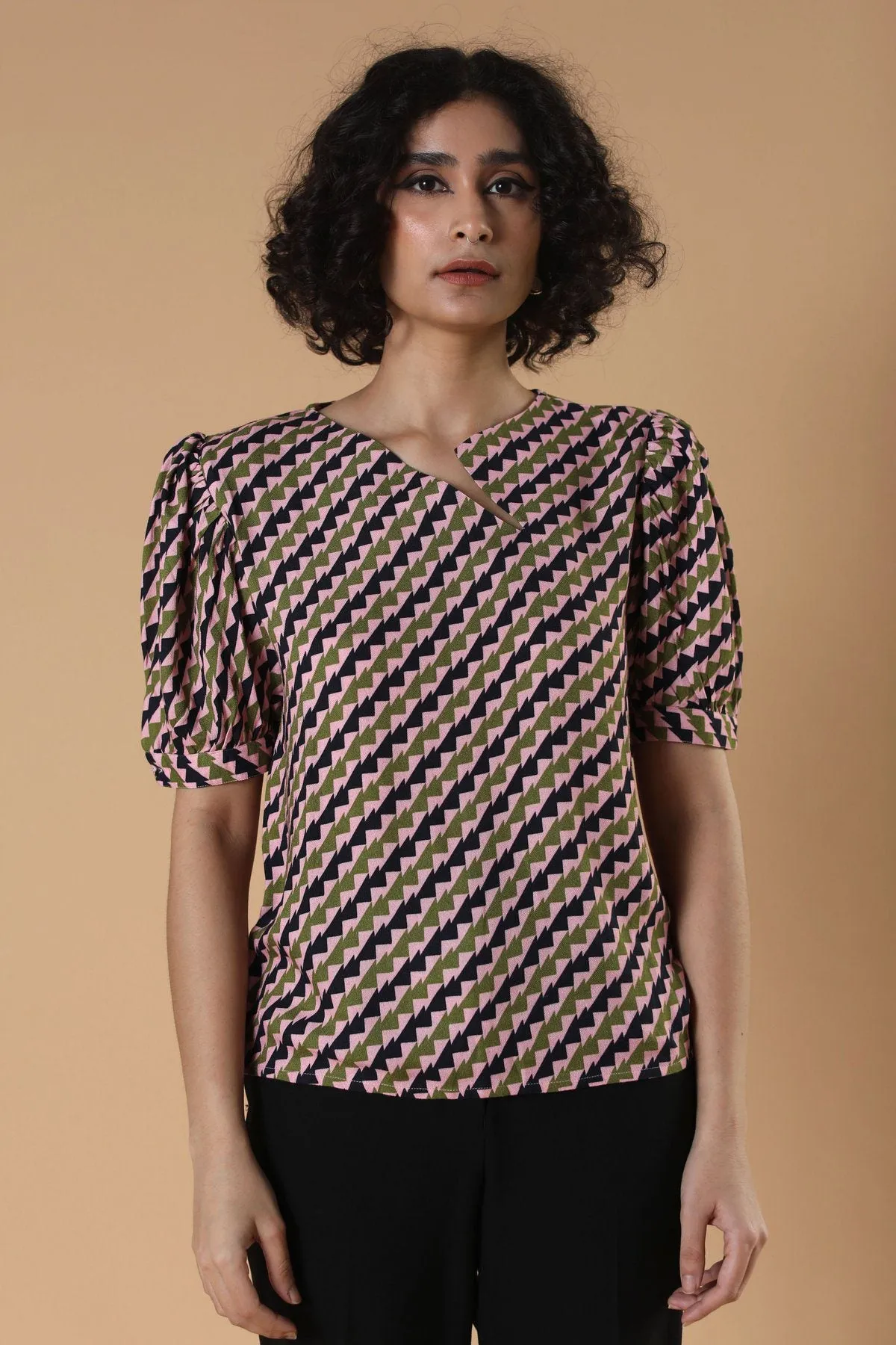 Printed Multicolor Blouse for office