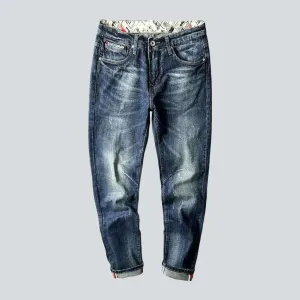 Printed pockets vintage men's jeans