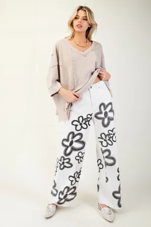 Printed Wide Leg Pants