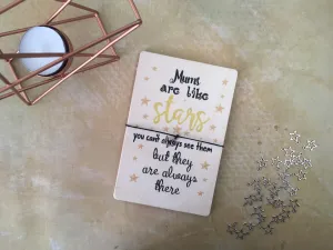 Printed Wooden Wish Bracelet - Mums Are Like Stars