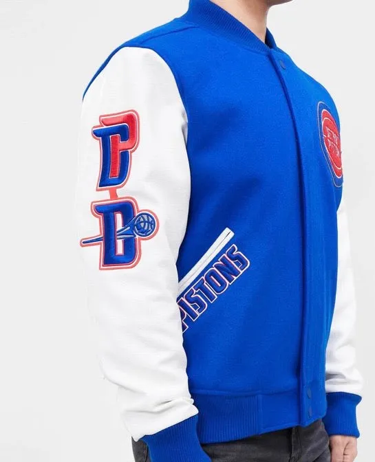 Pro Standard Detroit Pistons Varsity Jacket – Royal Blue and White