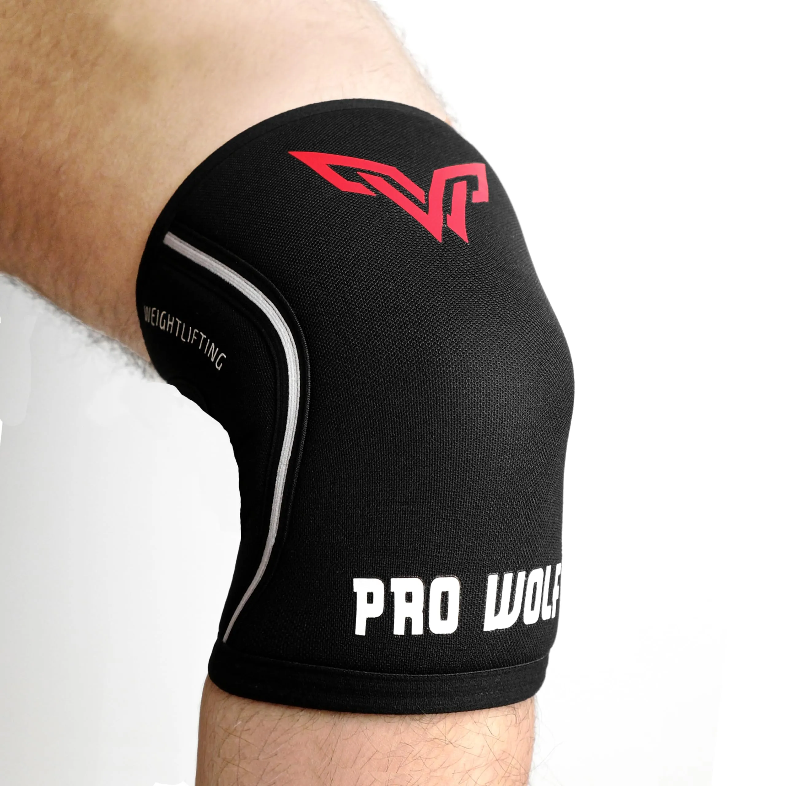 PRO WOLF Stiffer Neoprene Knee Sleeves for Powerlifting WeightLifting Squats | Knee Braces | Knee Cap - 1 Pair (5 MM - Level 1, S)