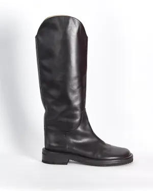 Proenza Schouler 'pipe' leather riding boots, black, 40.5