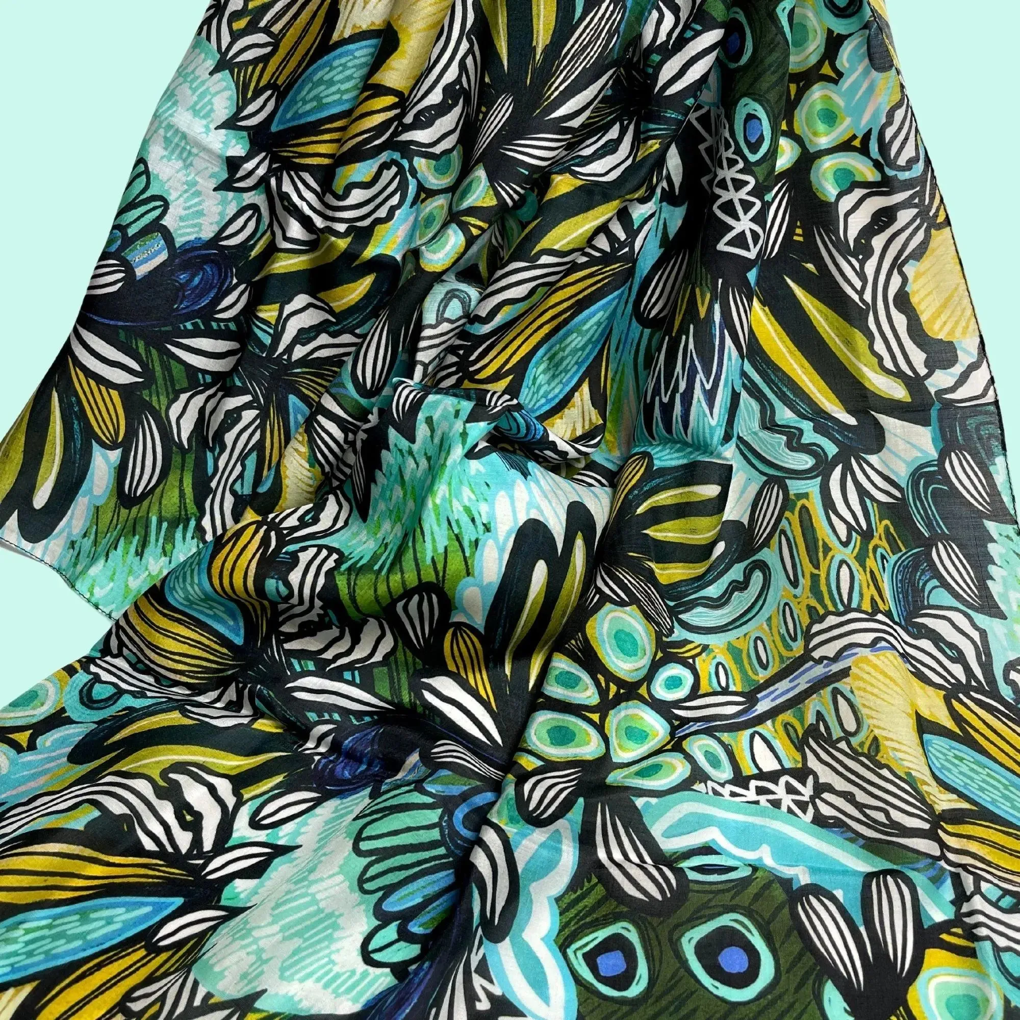 Protea Azure Silk Scarf