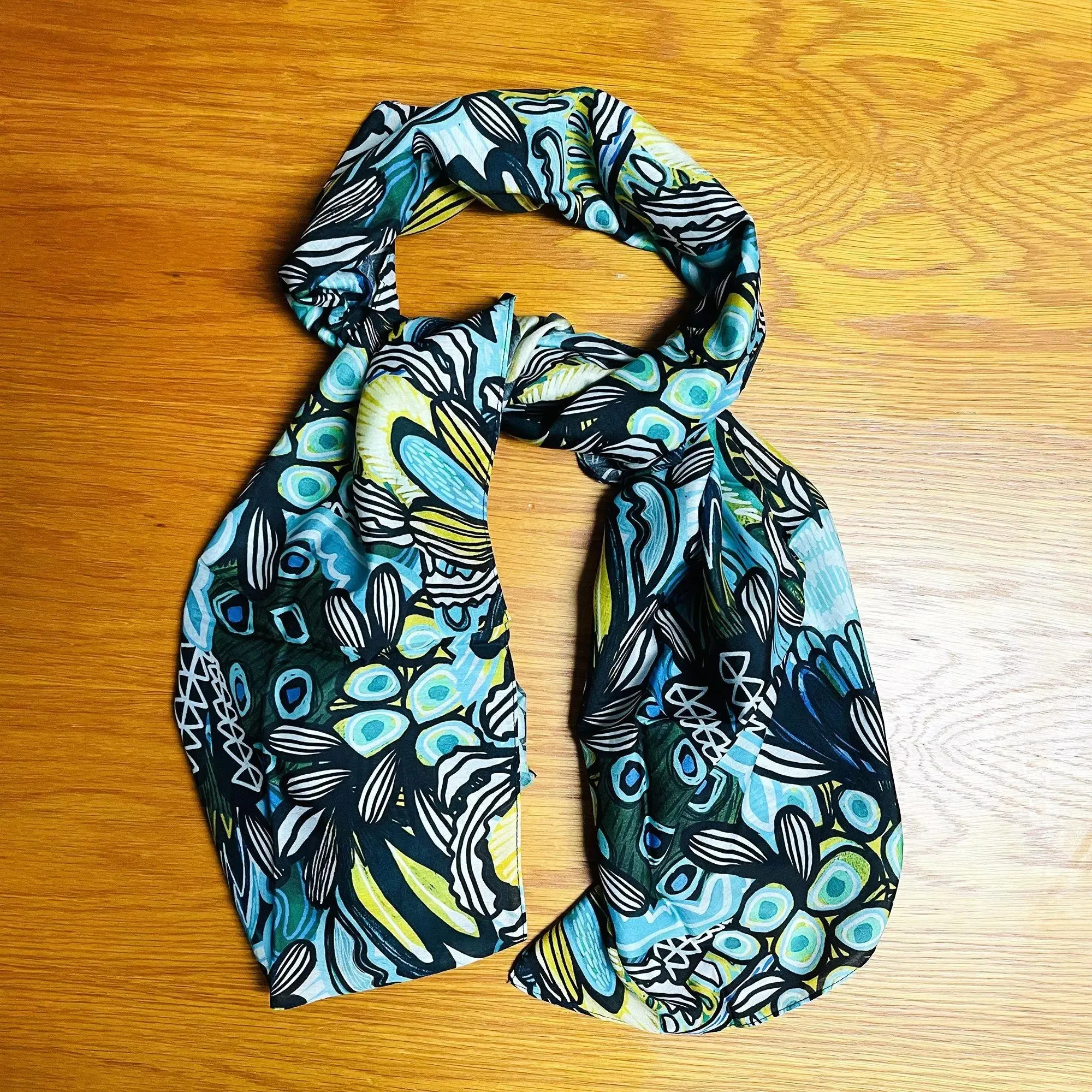 Protea Azure Silk Scarf