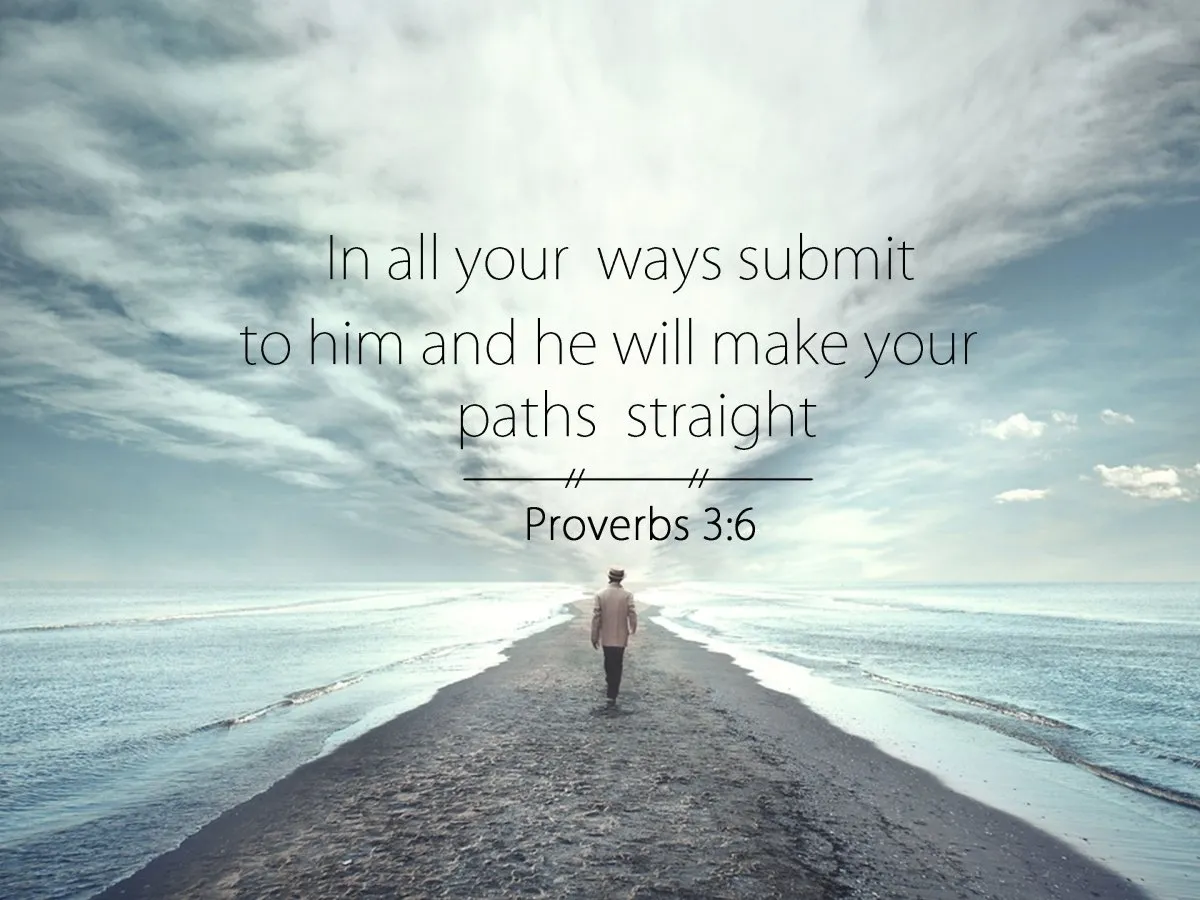 Proverbs 36 Niv In All Your Ways Submit To Him Bible Verse Wall Art Canvas - Christian Canvas Wall Art