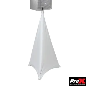 ProX X-SP3SC Lycra Cover Scrim for Speaker Tripod or Lighting Stand  3 Sided - White