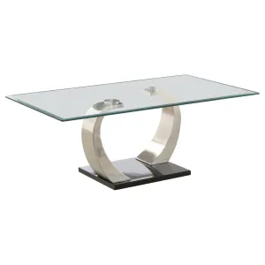 Pruitt Glass Top Coffee Table Clear and Satin