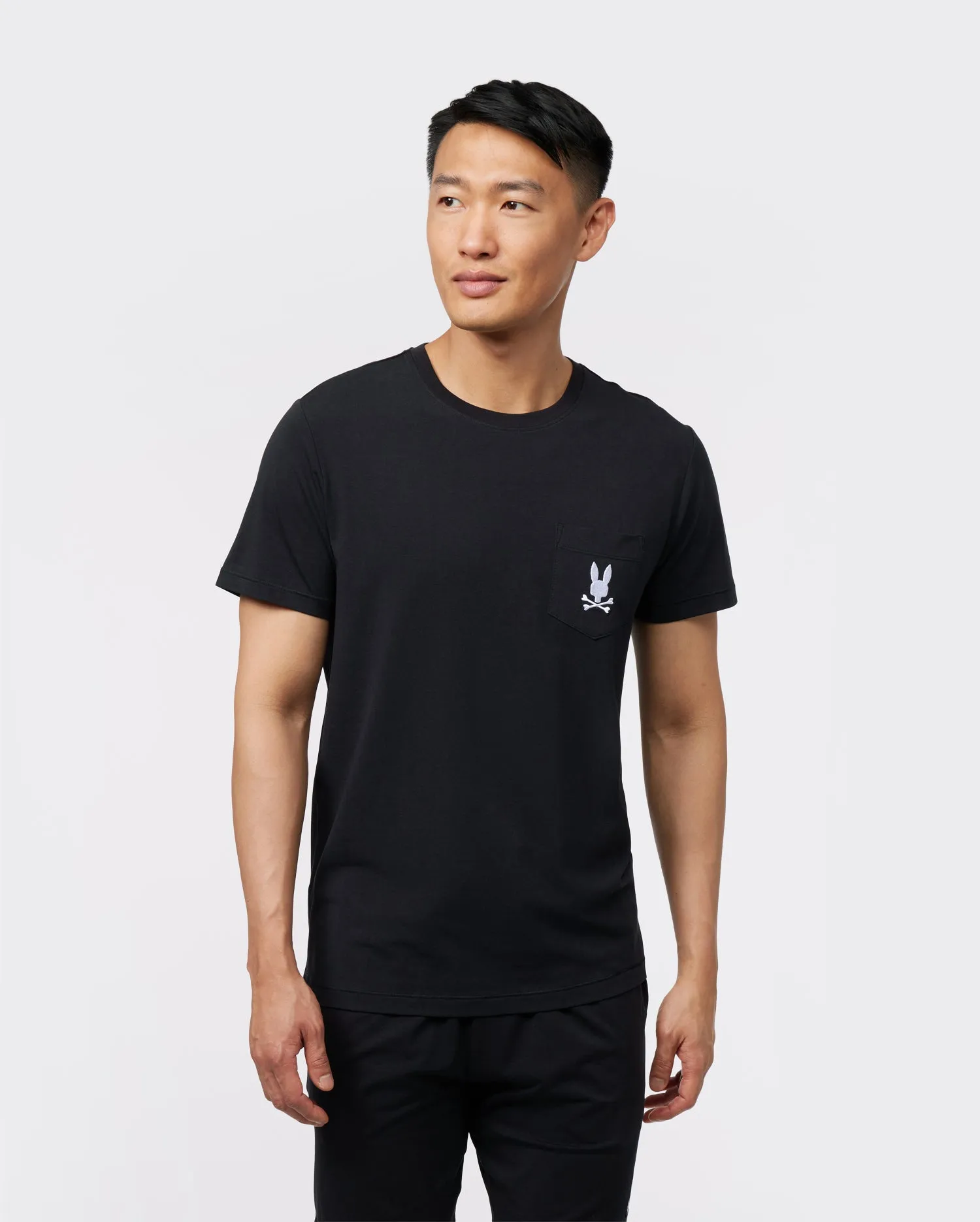 Psycho Bunny Lounge Pocket Tee Tonal Embroidery - Black