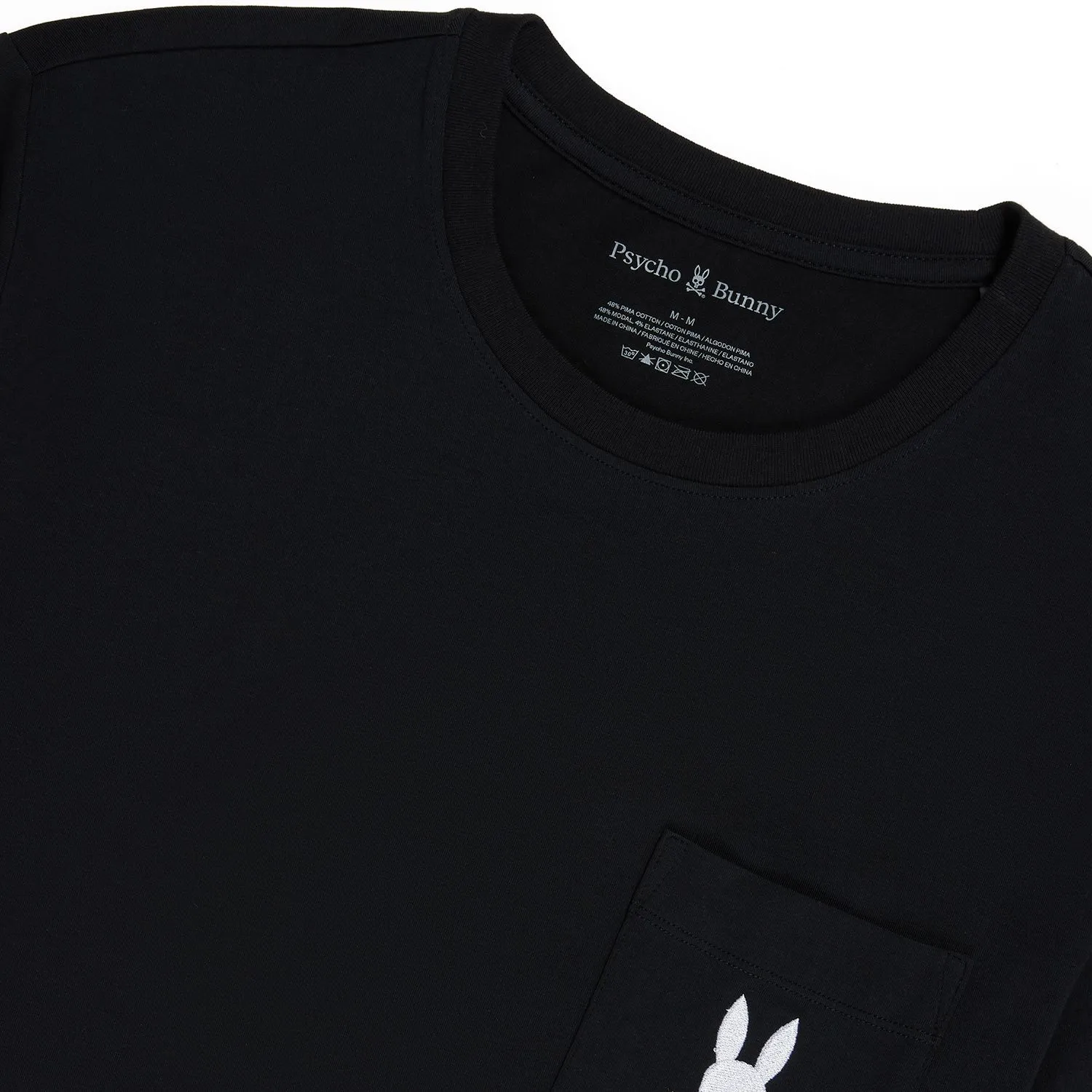 Psycho Bunny Lounge Pocket Tee Tonal Embroidery - Black