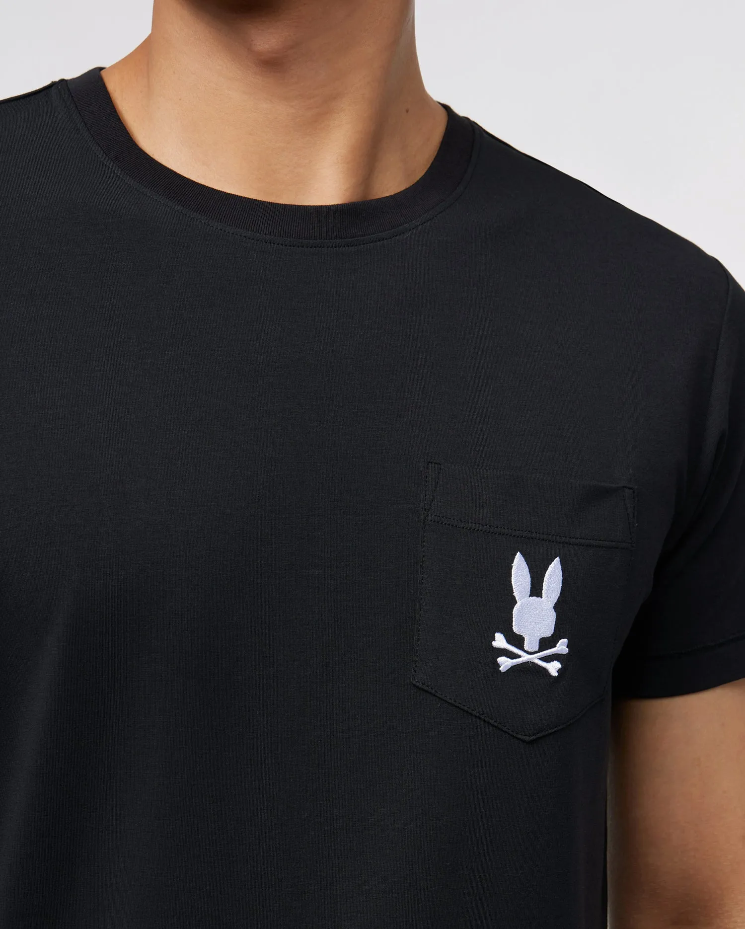 Psycho Bunny Lounge Pocket Tee Tonal Embroidery - Black