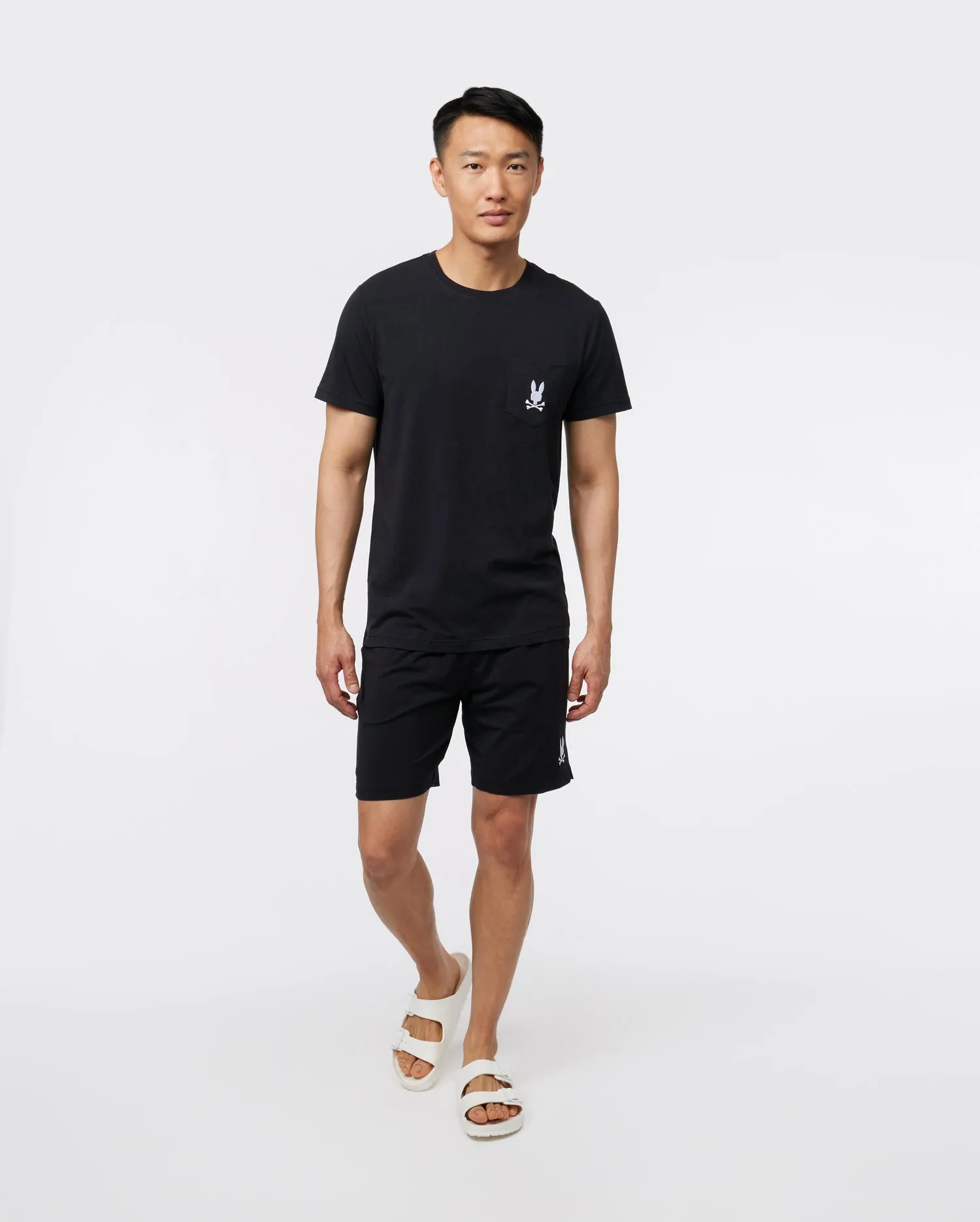 Psycho Bunny Lounge Pocket Tee Tonal Embroidery - Black