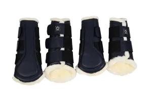 PU Leather Protection Boots (4 pcs) - Navy