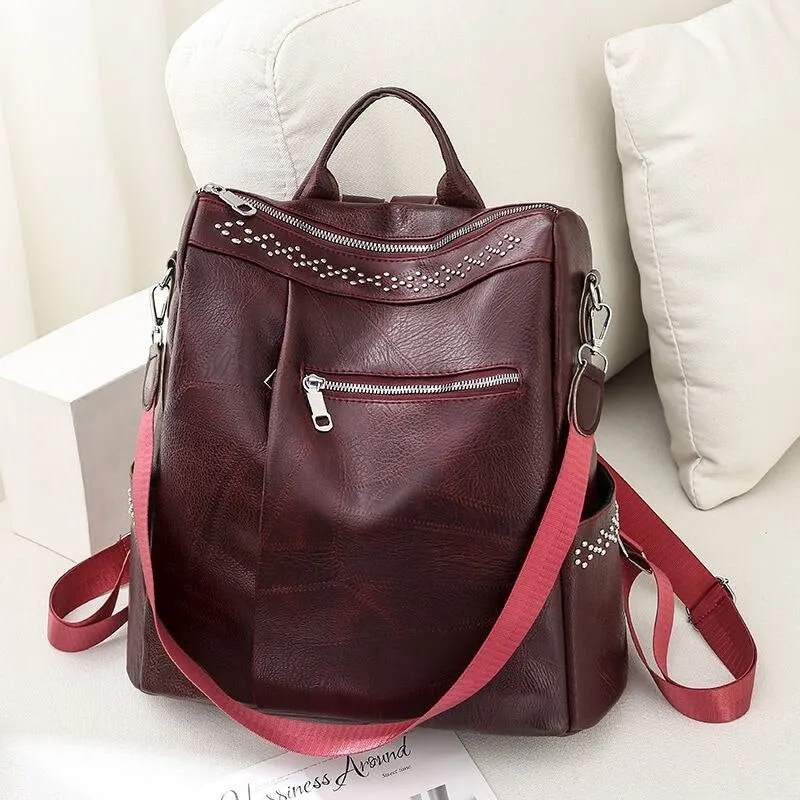 PU Leather Women's Travel Business Backpacks