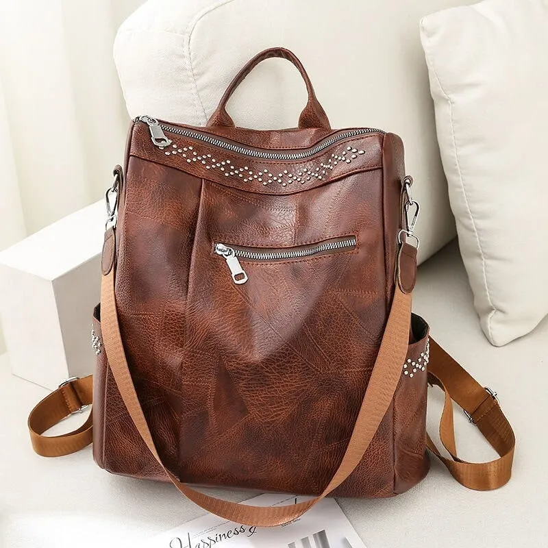 PU Leather Women's Travel Business Backpacks