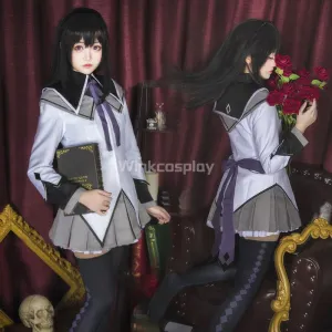 Puella Magi Madoka Magica Akemi Homura Cosplay Costume