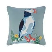 Puffin Embroidered Cushion