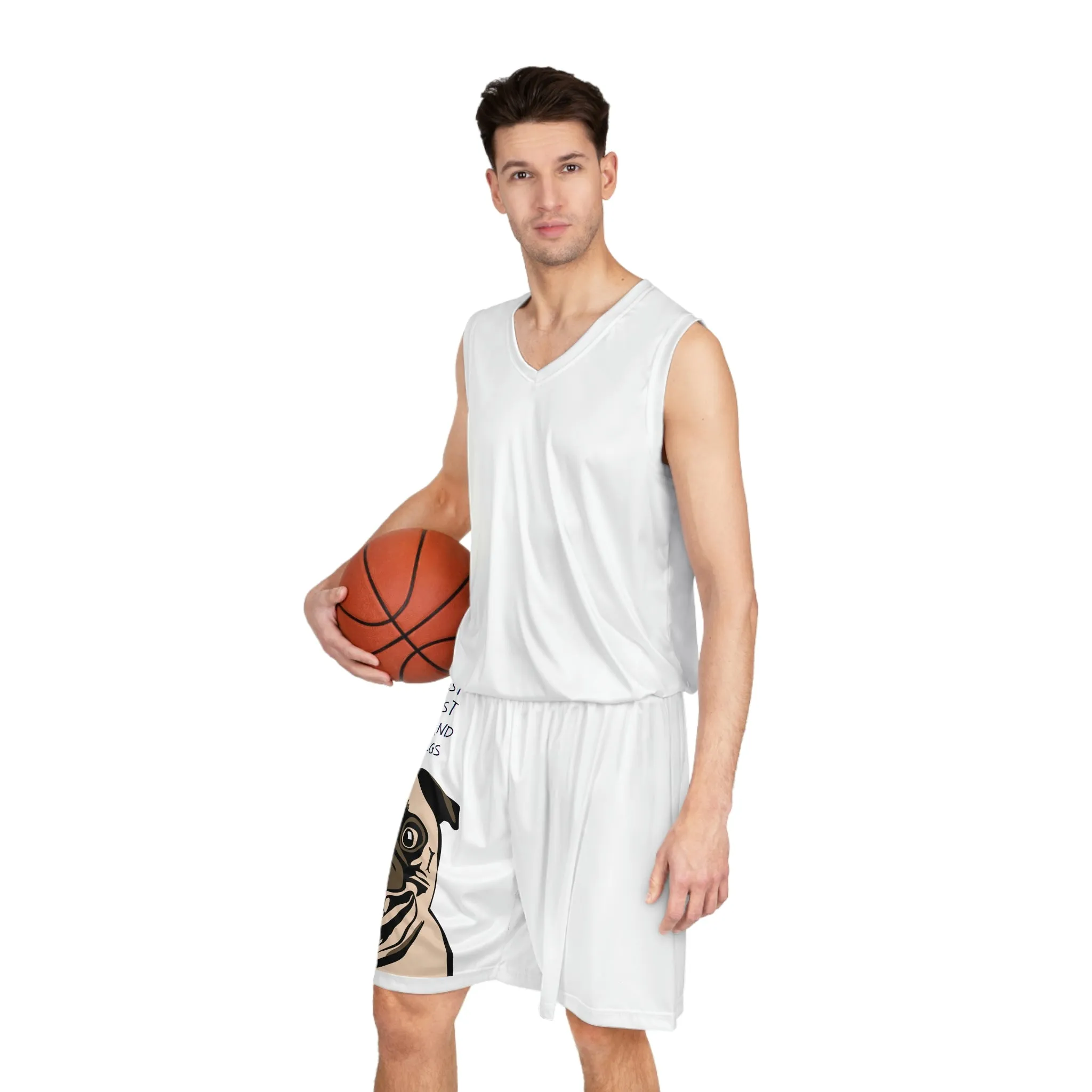 Pug Therapist POD Basketball Shorts (AOP)