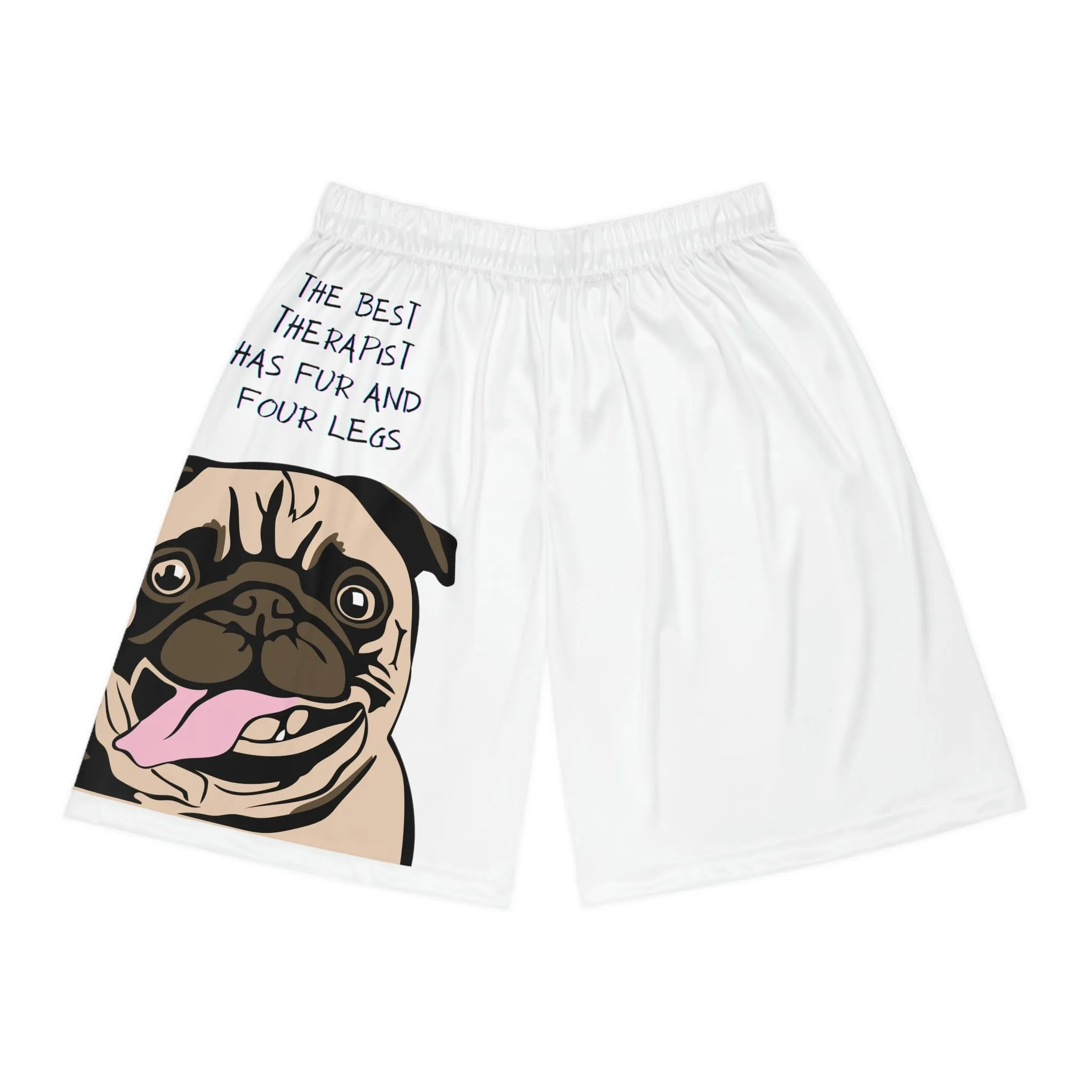 Pug Therapist POD Basketball Shorts (AOP)