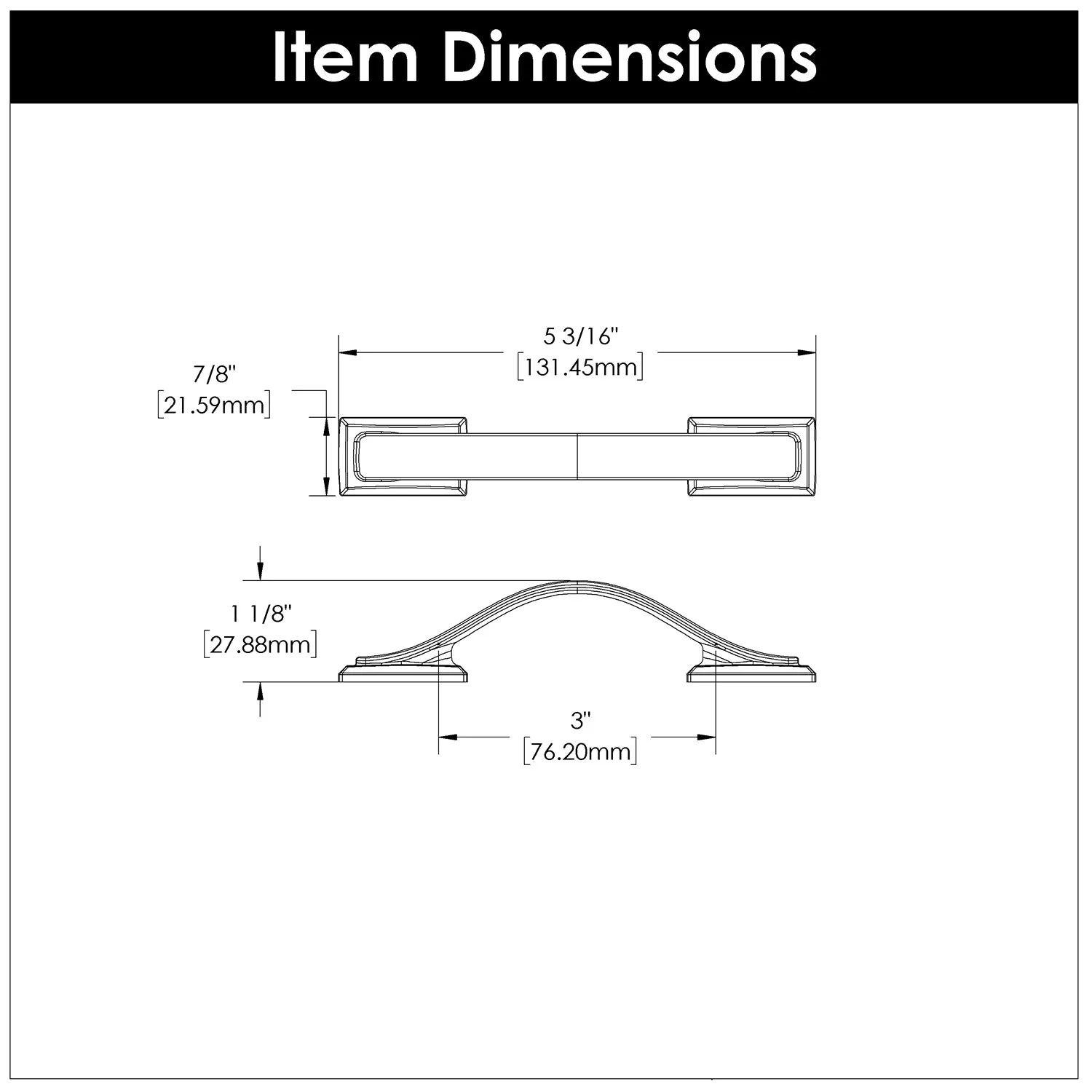 Pull 3 Inch Center to Center - Hickory Hardware