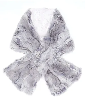 Pull-Thru Scarf - Luxury Faux Fur in Winter River