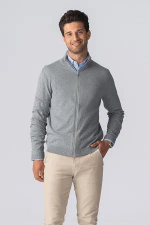 Pullover Zip Cardigan - Grey Melange