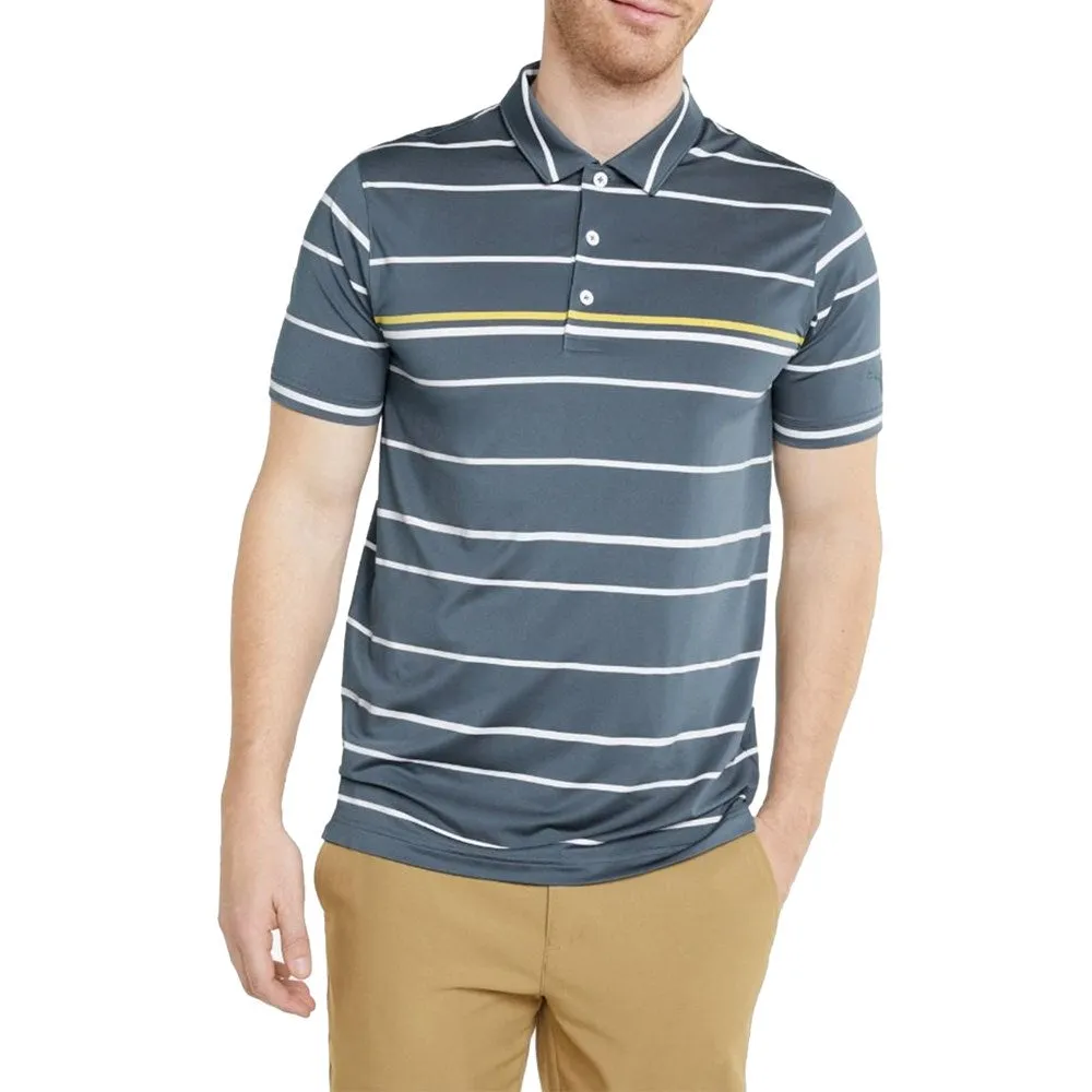 Puma MATTR Border Lines Golf Polo - Evening Sky/Mustard Seed