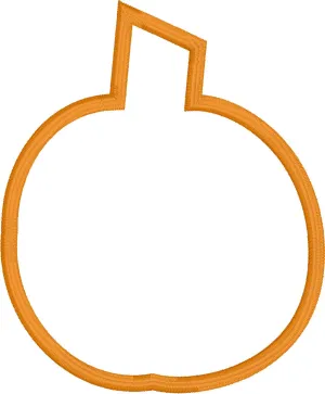 Pumpkin Applique Embroidery Design - Instant Download 4x4 Hoop