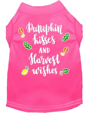 Pumpkin Kisses Screen Print Dog Shirt Bright Pink Sm (10)