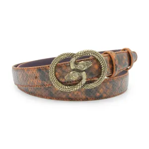 Pumpkin Narrow Viper Effect Swirling Snake Belt