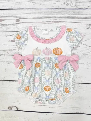 Pumpkin Print Bubble Romper