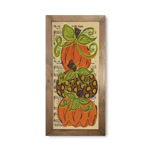 Pumpkin Trio - Framed Art, 12" x 24"