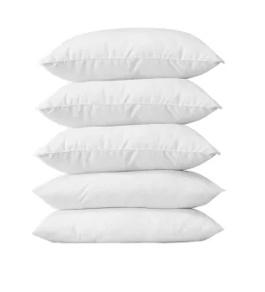 PumPum Hollow Fibre Pillow Set (17x27 inch, Antique White) -5 Pcs