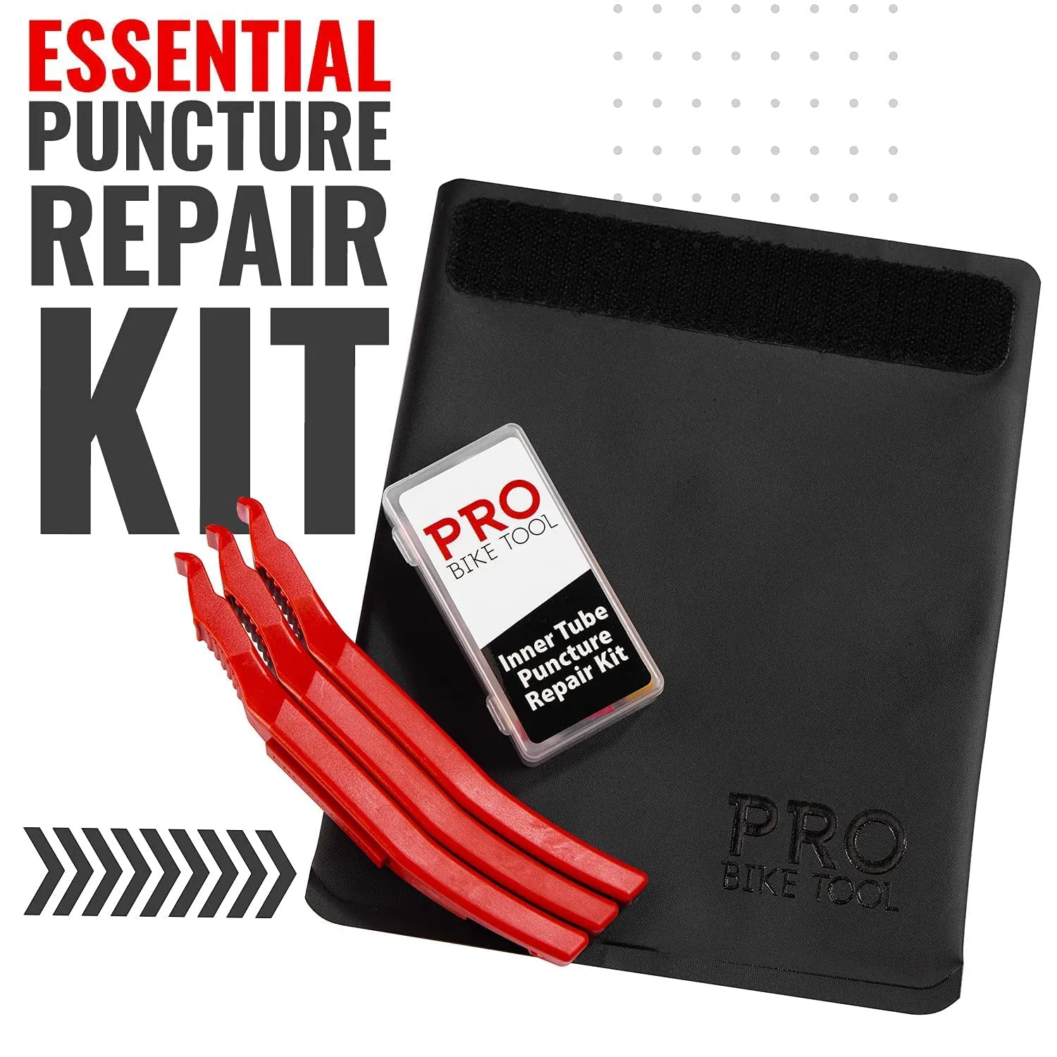 Puncture Repair Kit - Includes Three Tire Levers, Patch Kit And Stylish