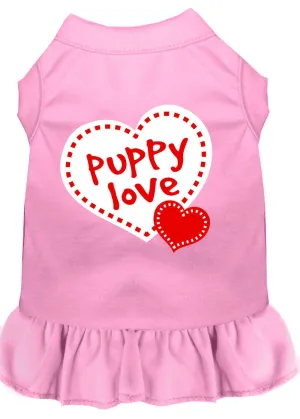 Puppy Love Screen Print Dress Light Pink Lg (14)