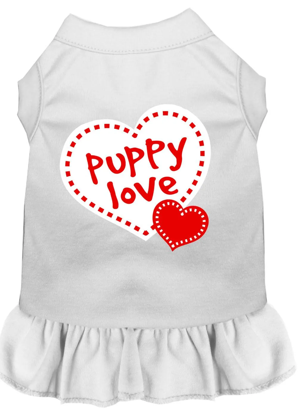 Puppy Love Screen Print Dress White Xxxl (20)