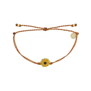 Pura Vida Bracelet Gold Enamel Sunflower Burnt Orange One Size