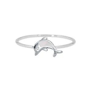 Pura Vida Ring Mop Dolphin Silver