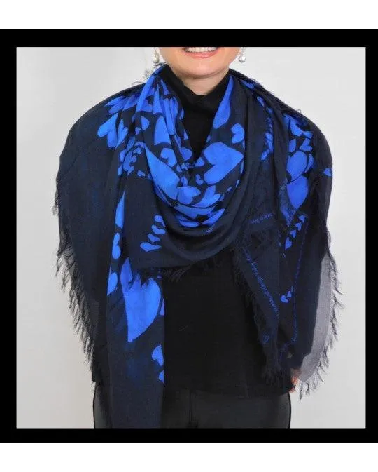 Pure Blue Hearts Scarf