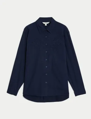 Pure Cotton Cutwork Detail Shirt