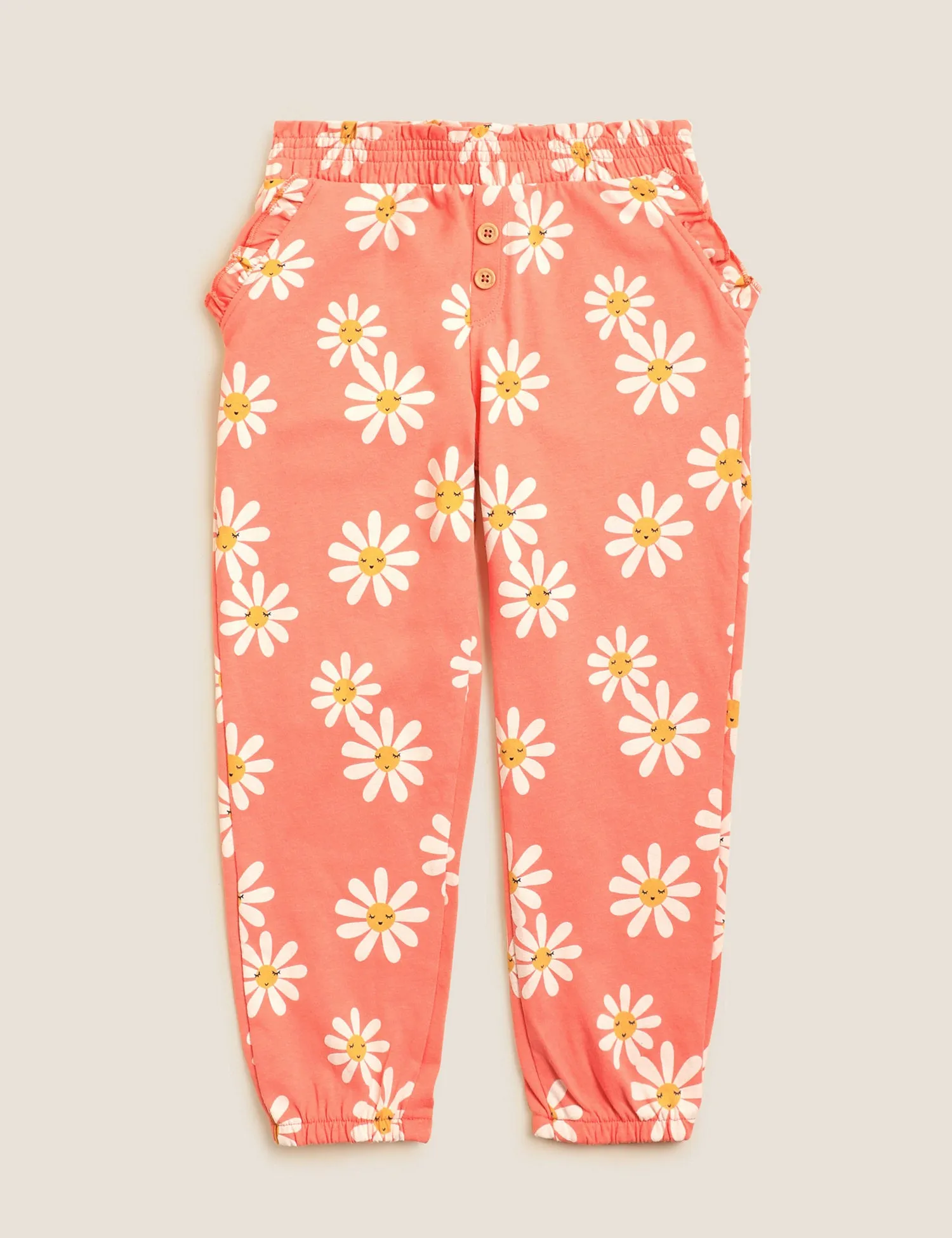 Pure Cotton Daisy Print Trousers