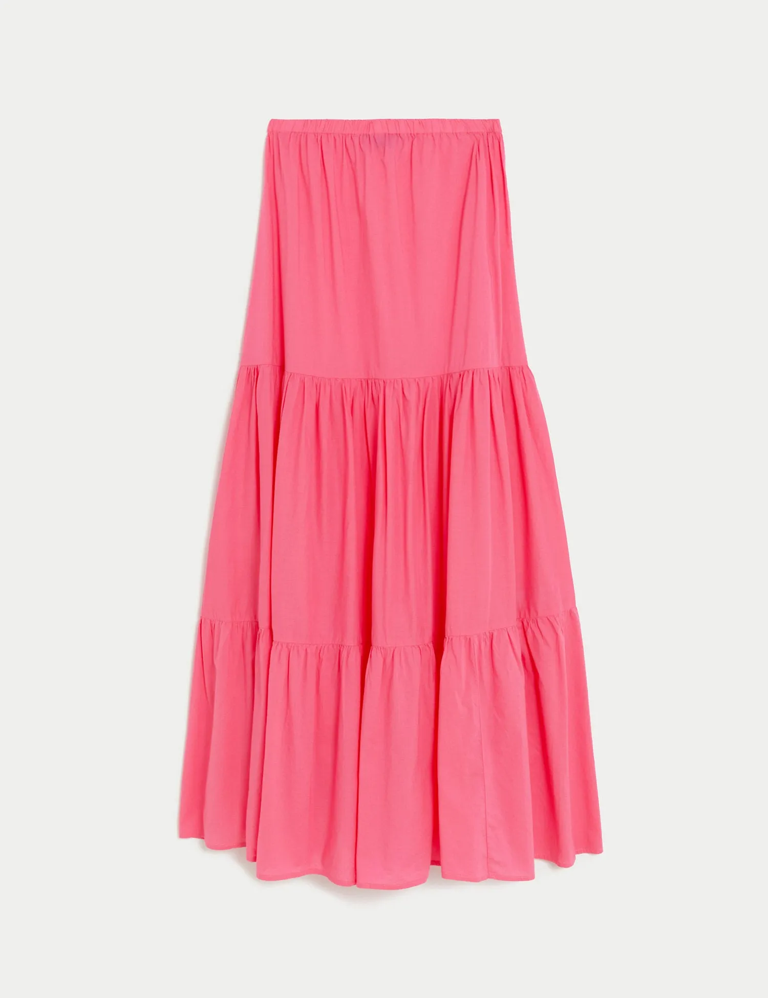 Pure Cotton Midaxi Tiered Beach Skirt